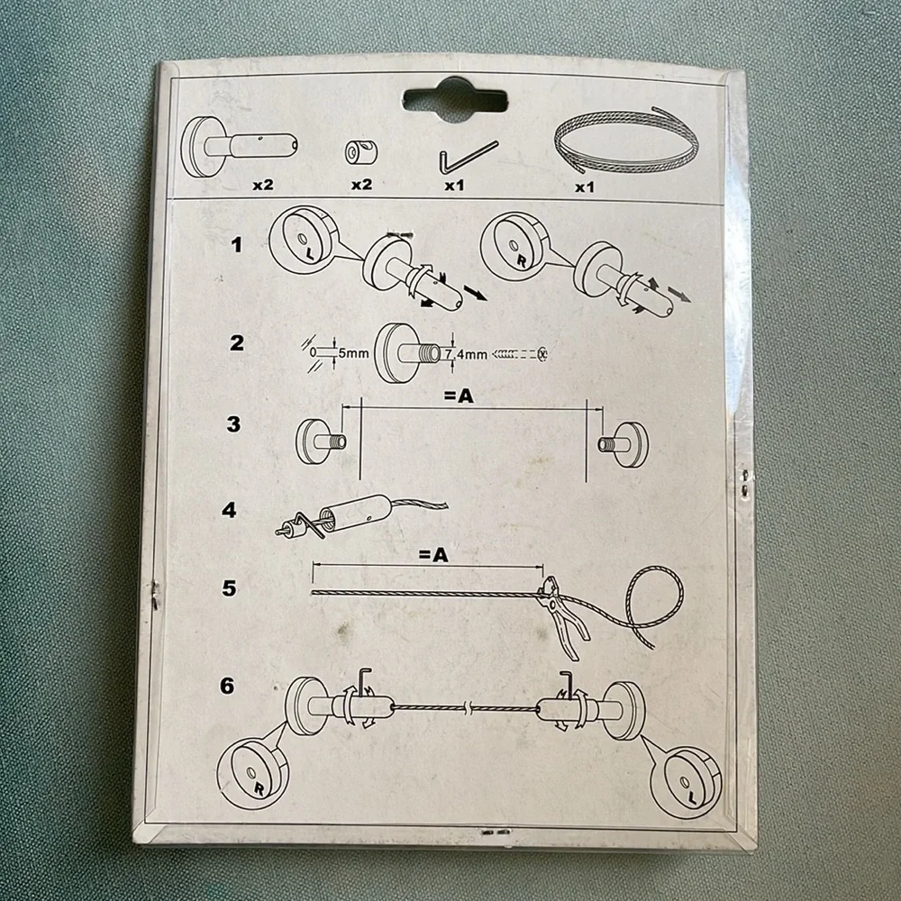 Ikea Frekvens 1 Stainless Steel Curtain Wire + Frekvens 2 Support Fixture